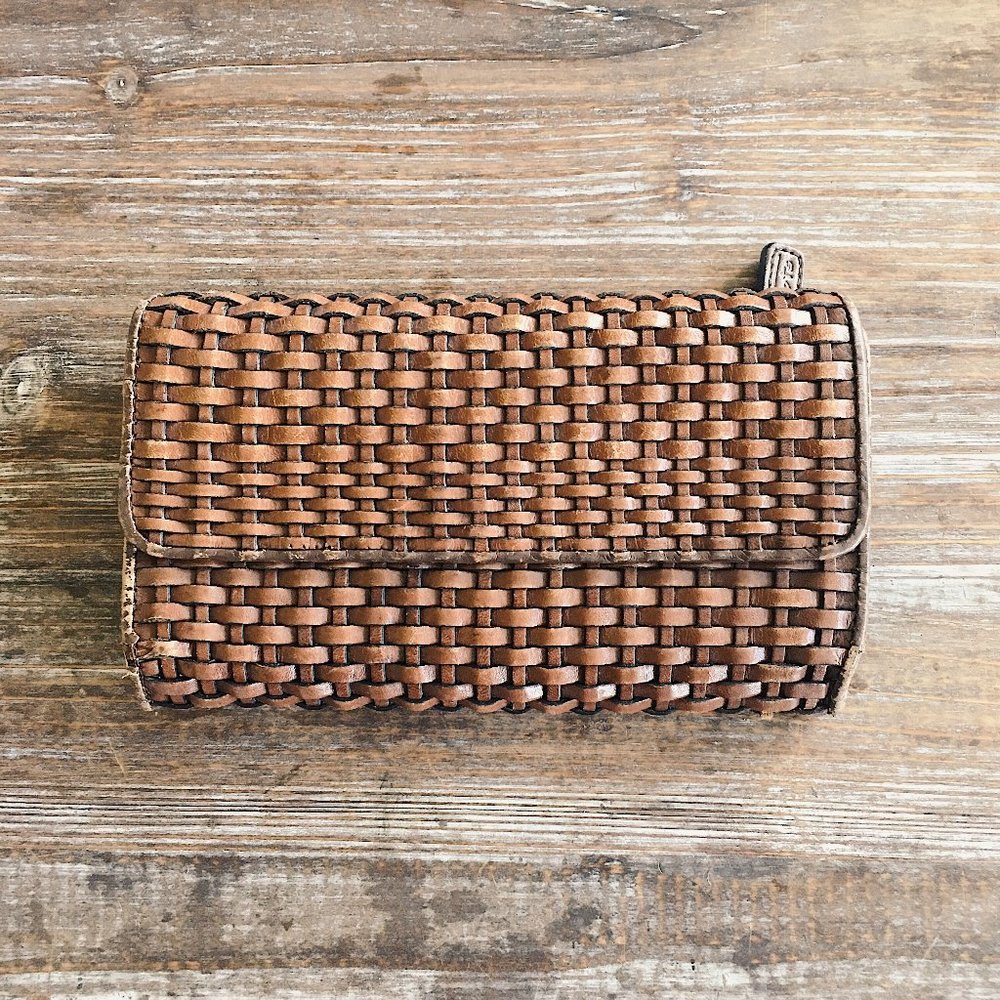 Talbots brand, woven leather wallet.